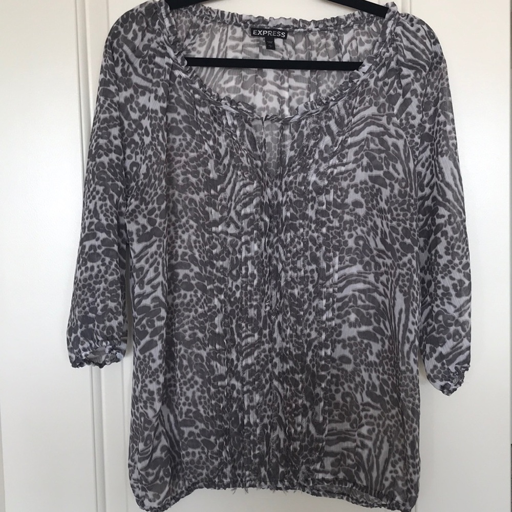 Express sheer top - size L - print